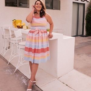 Gal Meets Glam Linen Rainbow Dress